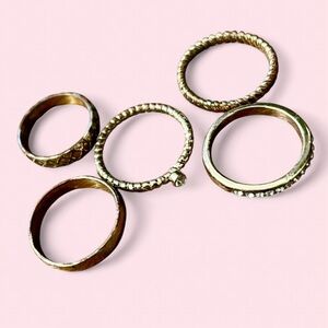 Target Gold Tone Stackable Ring Set - 5 Pieces